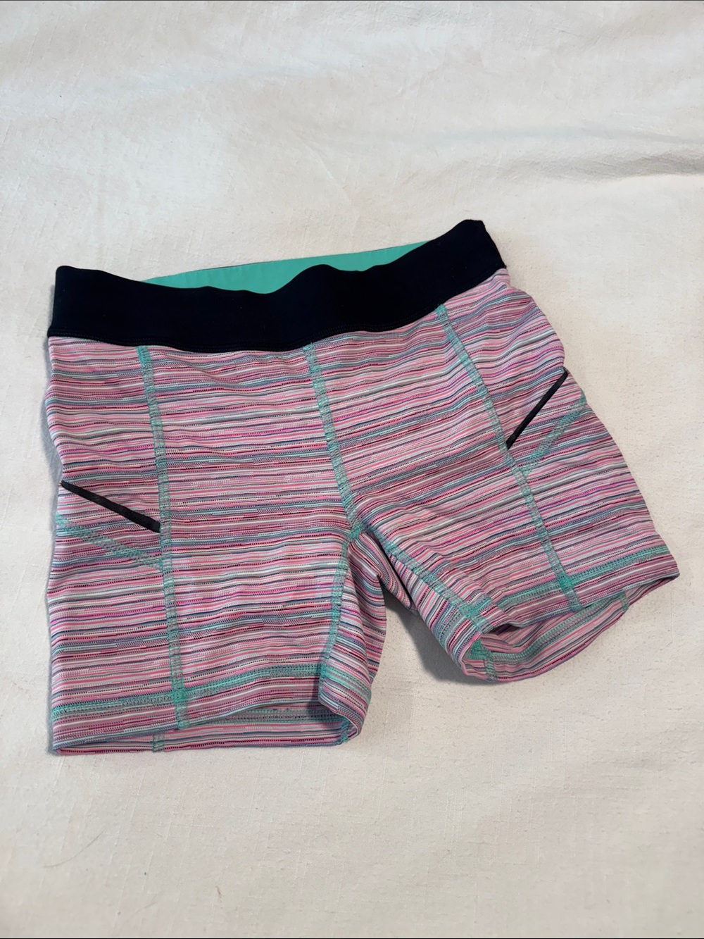Lululemon Striped Pink Multicolor Women’s Athletic Shorts